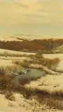 Viktor P. Baturin, Winter landscape on the upper reaches of the Tula, 1890, oil on canvas