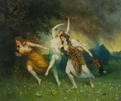 Ferdinand Leeke, Spring dance, oil on canvas