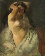 Jan Čumpelík, Female nude, oil on canvas