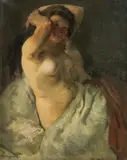 Jan Čumpelík, Female nude, oil on canvas