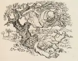 Alfred Kubin, Der Tod im Baum, c. 1923, brush and India ink on cadastre paper