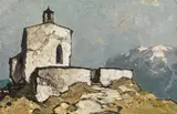Oskar Mulley, Mountain chapel, c. 1930, oil on canvas