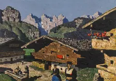 Alfons Walde, Bergweiler, 1947, oil on cardboard