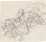 Oskar Kokoschka, The prodigal son / Three figures with wolves / The way to the grave