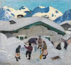Alfons Walde, Eislauf, 1920/23, oil on canvas