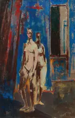 Joseph Floch, Two Nudes in a Room, 1958, oil on canvas