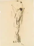 Herbert Boeckl, Standing male nude, 1919, charcoal on paper