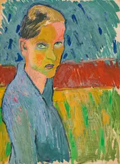 Kurt Absolon, Self-portrait, c. 1948, oil on paper on cardboard