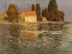Helene Funke, House by the water, c. 1905/06, oil on canvas