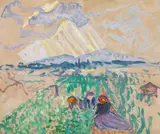 Broncia Koller-Pinell, Zwischen Himmel und Erde, c. 1912/15, oil on cardboard
