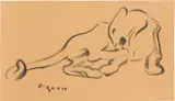 Norbertine Bresslern-Roth, Panther, black chalk on paper