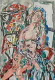 Gustav Hessing, Seated female nude, c. 1955, oil on canvas