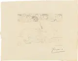 Pablo Picasso, Minotaure vaincu, from "La Suite Vollard, 1933, etching on paper Vergé de Montval with watermark "Picasso"; unframed