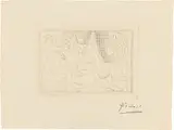 Pablo Picasso, Sculpteurs, Modèles et Sculpture, from "La Suite Vollard, 1933, etching on paper Vergé de Montval with watermark "Vollard"; unframed
