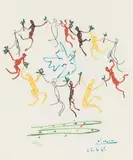 The dance by Pablo Picasso, 1961, colour lithography on paper, sold Jun 2022