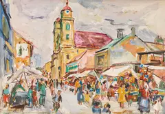 Hans Pilhs, Lichtentaler Kirtag, oil on canvas