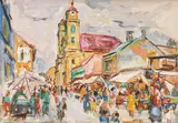 Hans Pilhs, Lichtentaler Kirtag, oil on canvas