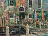 Wilhelm Kaufmann, Tavern in Venice, c. 1955/58, oil on hardboard