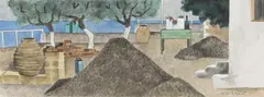 Herbert Breiter, Mediterranean garden, 1985, gouache on paper