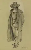Josef Engelhart, Study of an Orthodox Jew (recto and verso)