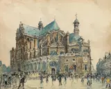 Frank Myers Boggs, View over Paris, 1907, watercolour and charcoal on paper