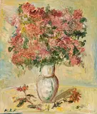 Rudolf Raimund Ballabene, Asters, oil on canvas