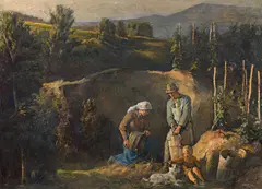 Fritz Zerritsch, Grape harvest in Grinzing, 1943, oil on canvas