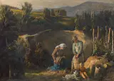 Fritz Zerritsch, Grape harvest in Grinzing, 1943, oil on canvas