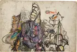 Maria Lassnig, Untitled (collaboration between Maria Lassnig and Arnulf Rainer)