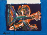 Karel Appel, The Archer, 1986, oil on canvas; framed