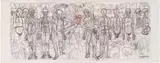 Hermann Nitsch, The last supper, 1983, screen print in colour after a drawing from 1976-1979, printed on white-primed canvas; unframed