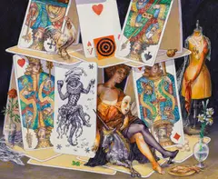 Peter Kolin, The Queen of Hearts, 1996, oil on panel; framed