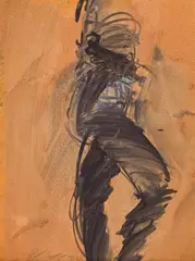 Josef Mikl, Untitled, 1991, mixed media on paper; framed