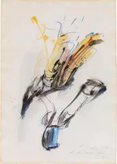 Josef Mikl, Untitled, 1973, mixed media on paper; framed