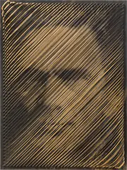 Ilse Haider, Pier Paolo Pasolini, 2007, photographic emulsion on wooden board, rattan sticks