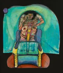 Untitled by Franz Ringel, mixed media on paper; framed, sold Jun 2022