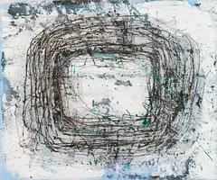 Unruhiger Freitag klein by Drago J. Prelog, 2008, acrylic on canvas; framed, sold Jun 2022