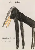 Oswald Tschirtner, Ein Elefant, 1971, mixed media on paper; framed