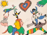 Niki de Saint Phalle, Je t'aime, 1971, colour lithograph; framed