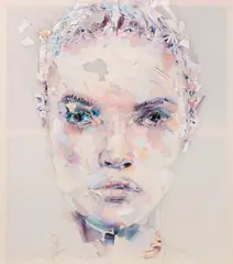 Gabi Trinkaus, Sophie's Choice (inspired by Natalia Vodianova), 2006, mixed media, collage on fine cotton fabric; framed