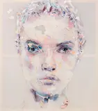 Gabi Trinkaus, Sophie's Choice (inspired by Natalia Vodianova), 2006, mixed media, collage on fine cotton fabric; framed