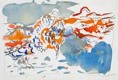 Otto Muehl, Untitled, 1985, mixed media on paper; framed