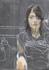 Bianca Regl, Self-portrait, oil on canvas; framed