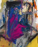 Eva Kaiser, A swinging, 2018, mixed media on canvas; framed