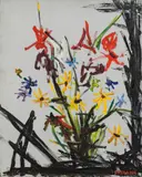 Soshana Afroyim, Flowers VI, 1953, oil on canvas; unframed