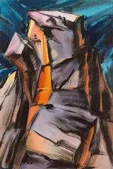 Leopold Ganzer, Rock, 1981, acrylic on canvas; framed