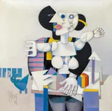 Christoph Kiefhaber, Der Puppenschänder, 1990, tempera, acrylic on canvas; framed