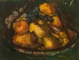 Anton Faistauer, Still life (with fruit basket), c. 1911/12, oil on canvas on panel