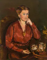 Anton Faistauer, Portrait of a woman (the artist's sister Anna), c. 1917/18, oil on canvas