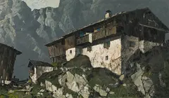 Oskar Mulley, Bergbauernhof, 1931, oil on canvas
